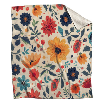 Colorful Floral Arrangement Blankets