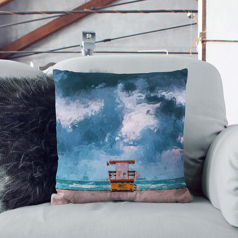 Square Throw Cushion, Stone, 40cm H x 40cm W x 15cm D