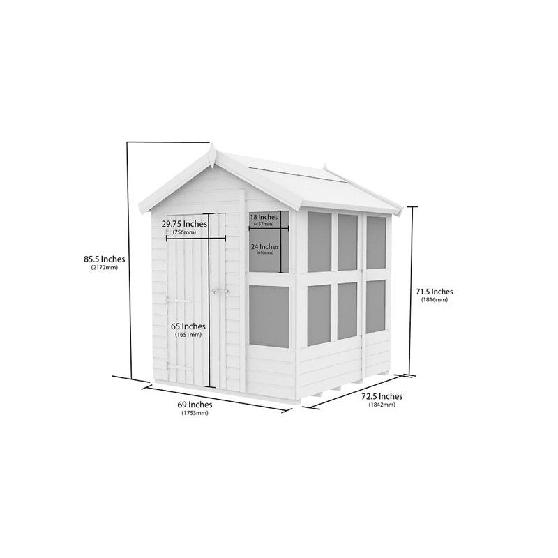 6ft x 6ft Apex Potting Shed