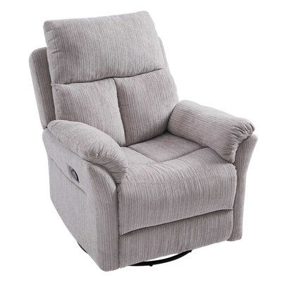 Upholstered Manual 360°Swivel Glider Rocking Recliner