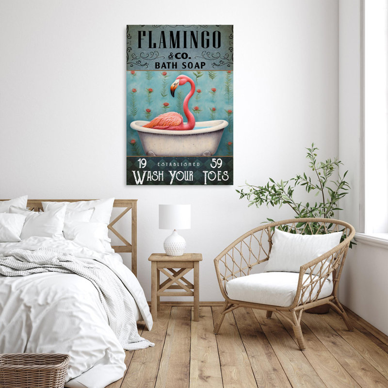 «Flamingo Bath Soap On Canvas», impression, H 36 po x l 24 po x P 1,25 po