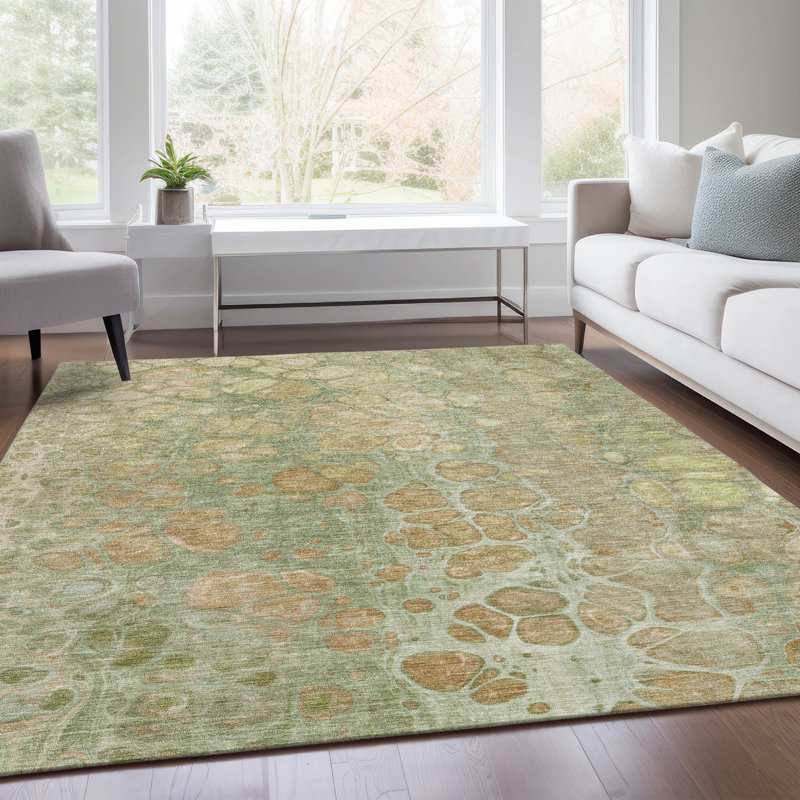 Tapis intérieur / extérieur Xhevrie lavable à la machine, Rectangle 10 pi x 14 pi