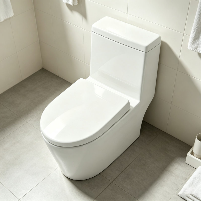 Abattant de toilette blanc en forme de U, à fermeture douce, en polypropylène, amovible pour un nettoyage facile