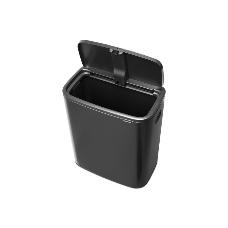 Poubelle à couvercle tactile Bo de 16 gallons (60 litres), Gris confiant
