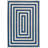 Isibeal Modern Classic Mitre Stripe Navy/Ivory Rug-1555734149