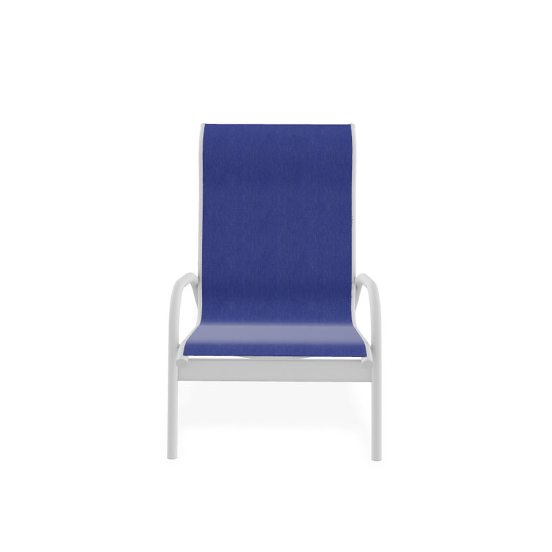 Beach Chair, Atlantis Royal Blue Sunbrella®, Textured White