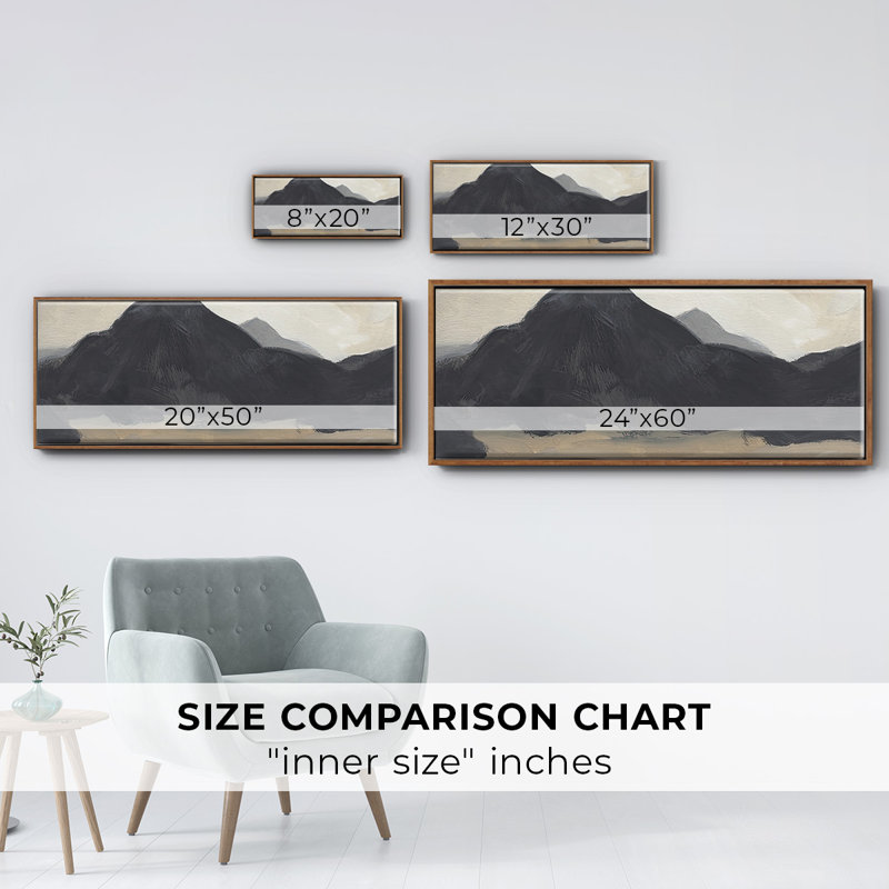 Mountain Range VII- Framed Canvas, 20" H x 50" W