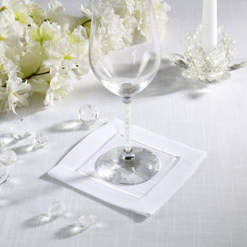 Ensemble de 4 serviettes de table à ourlet avec bordure à bordure - Ensemble de 4 serviettes élégantes pour les réceptions de tous les jours et les cocktails