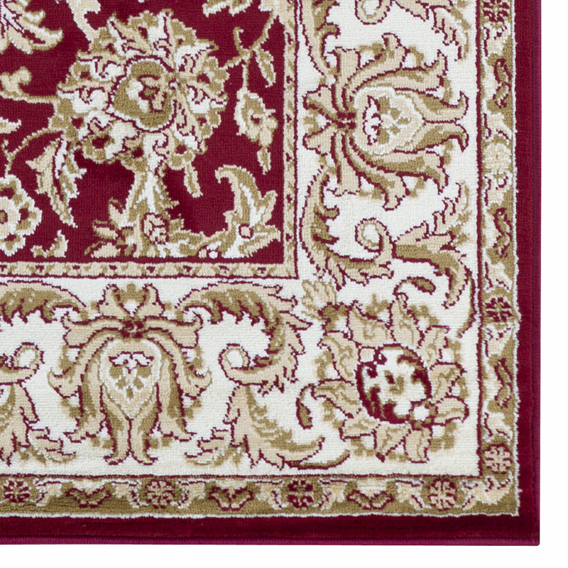 Beardall Polypropylene Oriental Machine Woven Red, Burgundy, Ivory, Cream, Gold, Beige, and Tan Indoor Area Rug, 2'8" x 4'7"