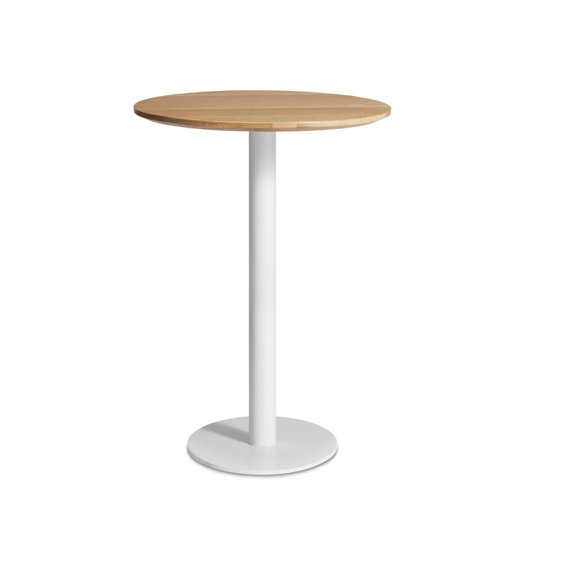 Easy Round Dining Table, White Oak, Matte White, 40" H x 30" W x 30" L