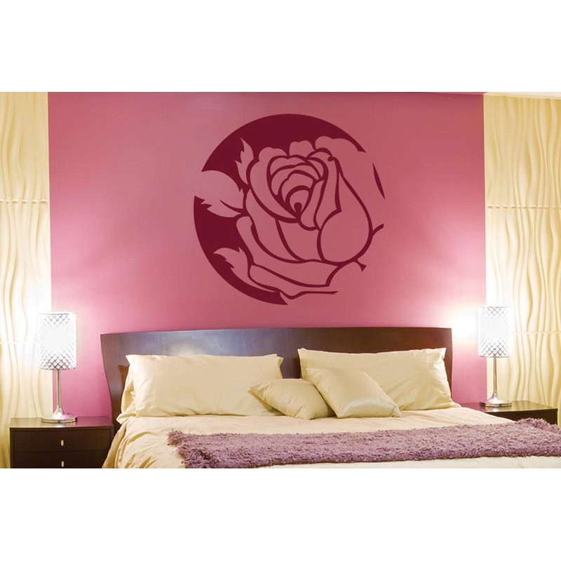 Plants & Flowers Non-Wall Damaging Wall Decal, Burgundy