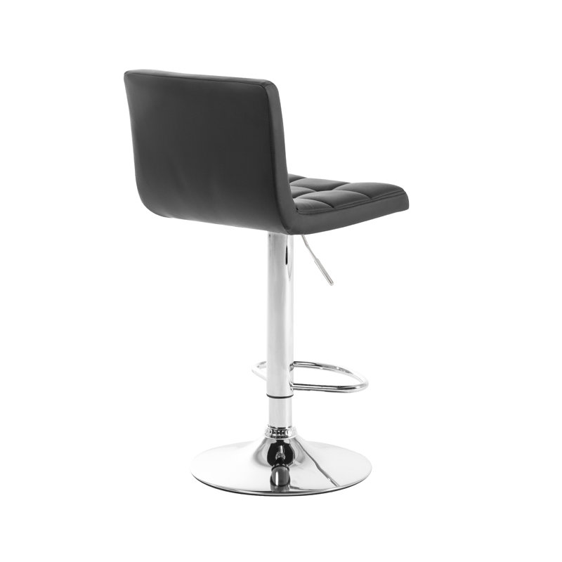 Keithrick Swivel Upholstered Adjustable Height Counter Stool, Black