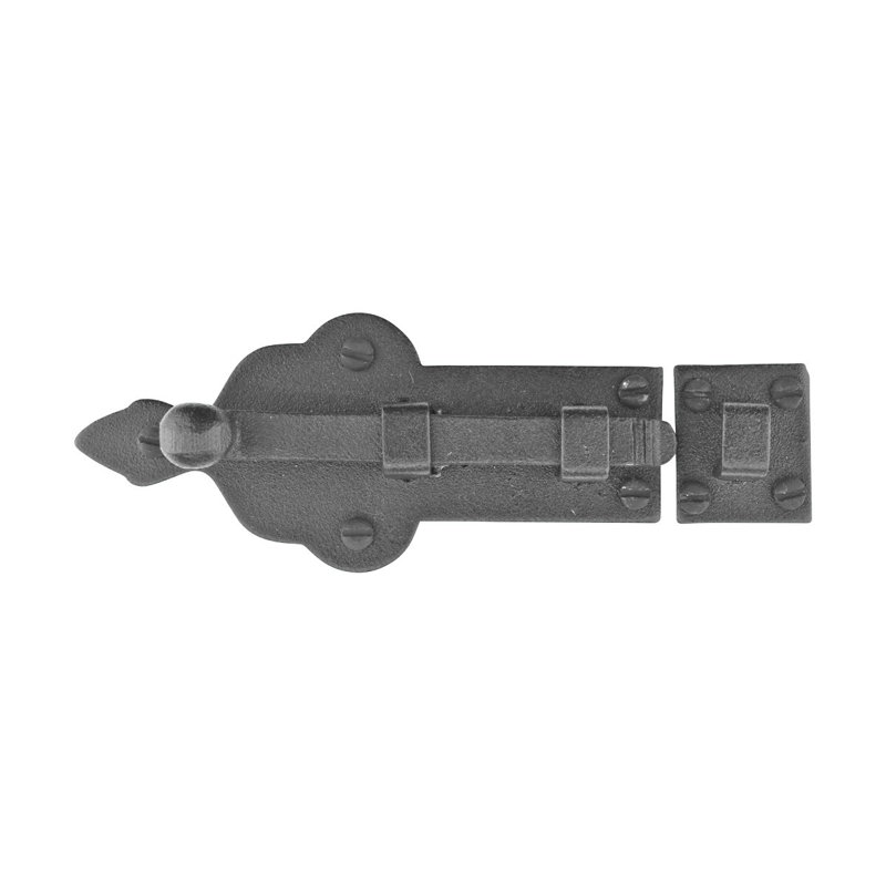 Black Wrought Iron Slide Bolt Latch for Doors and Cabinets