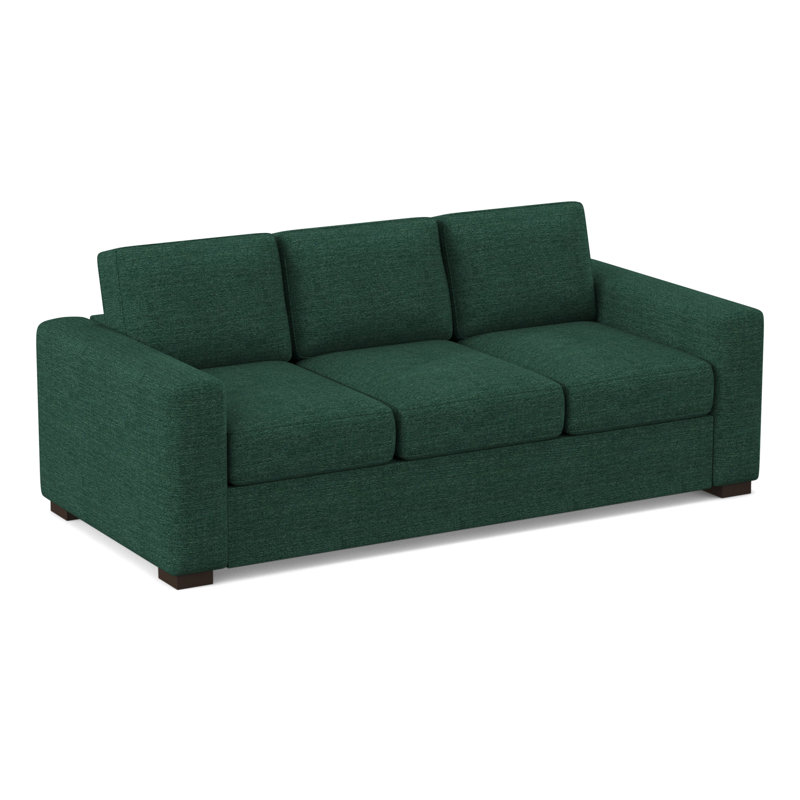 Canapé-lit à accoudoirs carrés avec coussins réversibles 86 po Gorham, Hybride, Jade antique