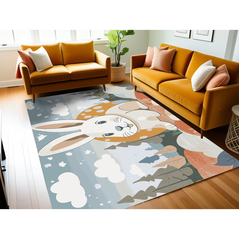Tapis pour enfants 6 animaux Ginza, Rectangulaire 2 pi x 3 pi