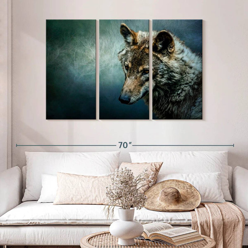 Loup solitaire, H 32 po x l 50 po