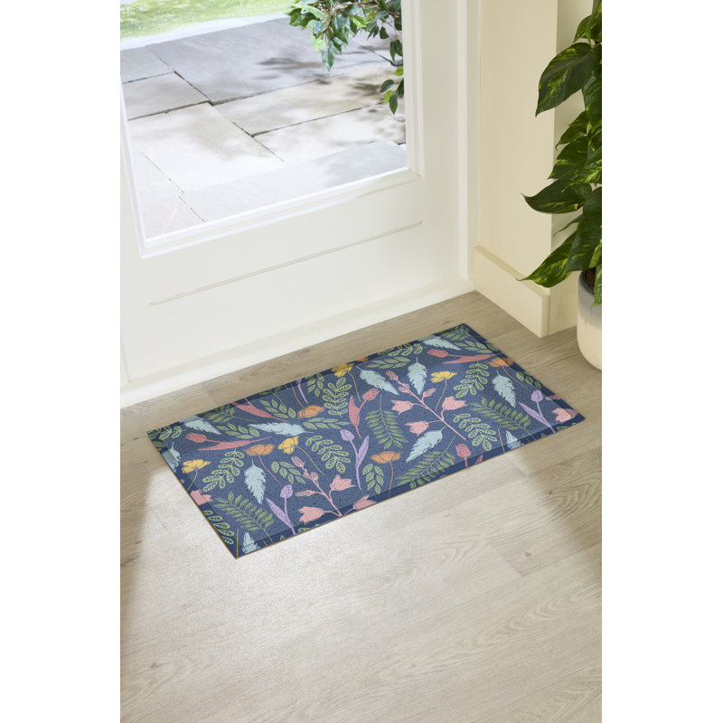 Blue Leaves Indoor Outdoor Doormat (70 x 40cm)