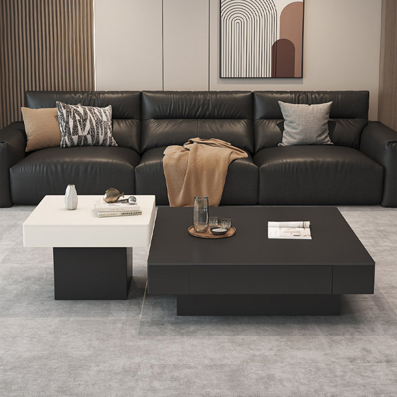 Light luxury square stone slab coffee table