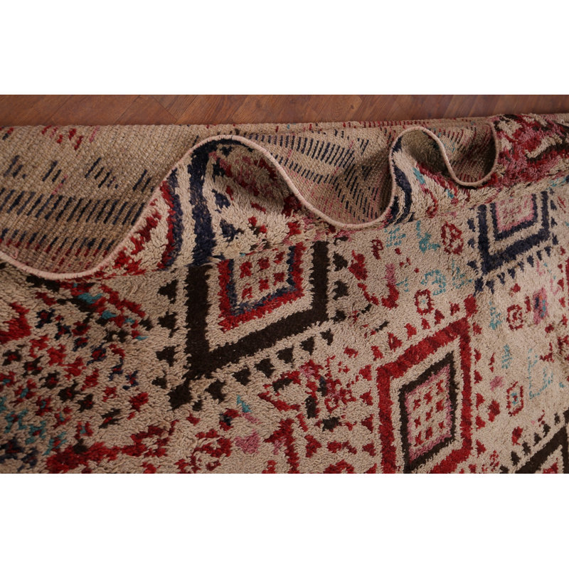 Tapis rectangulaire en coton 12 pi 10 po x 8 pi 10 po One-of-a-Kind
