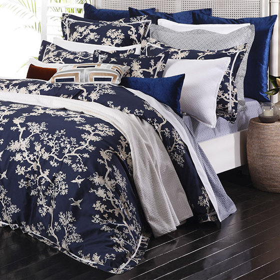 Dix Traditional Floral Duvet Cover, Twin, Violet/Light Gray