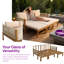Canapé-lit d'extérieur convertible pour lit de jour, canapé-lit 3 places en bois d'acacia avec coussins imperméables-237855166