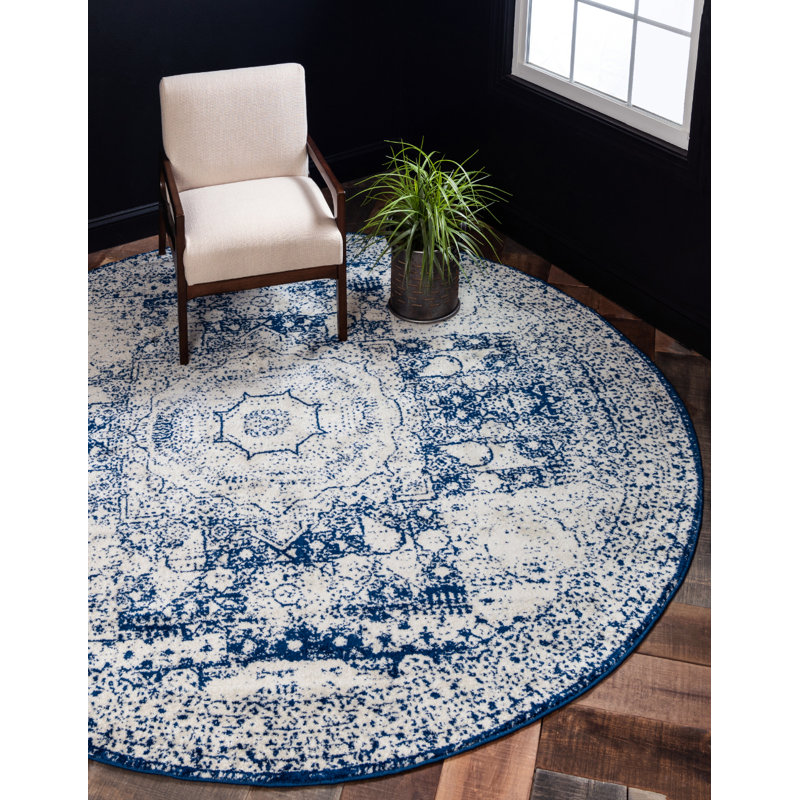 Geometric Area Rug, Round 91cm
