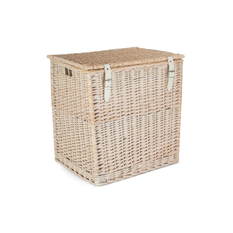 Wicker Vintner Hamper Storage Basket, 50cm H x 46cm W x 37cm D, Double Steamed