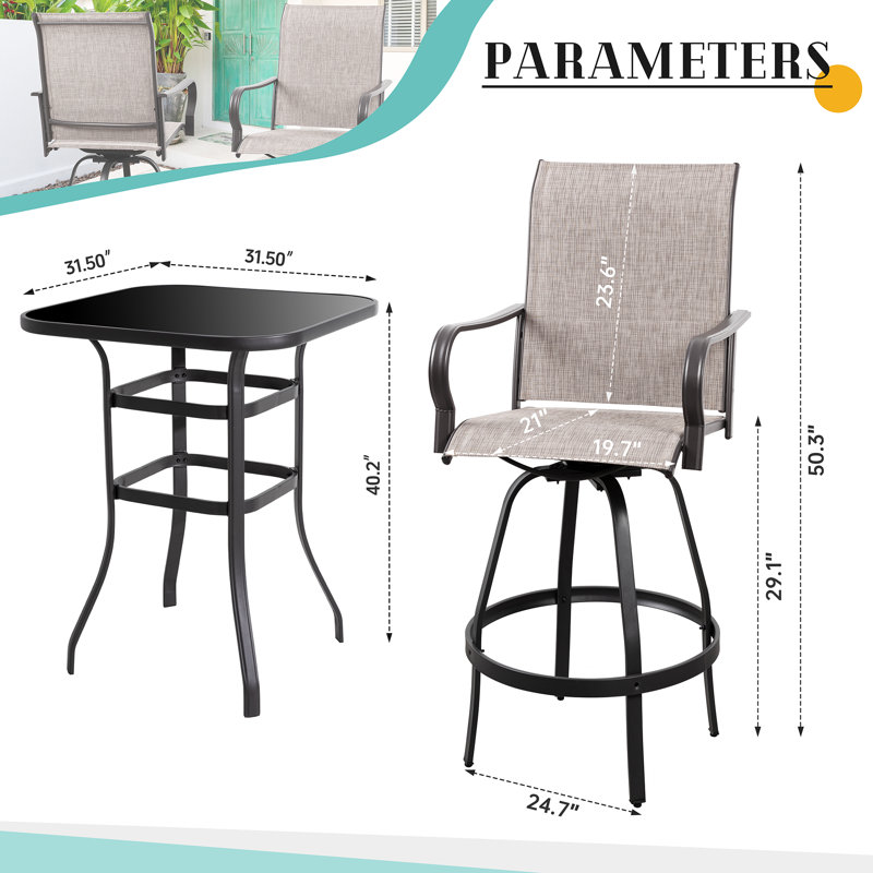 Tabouret de bar 29,72 po Pinnell, Beige