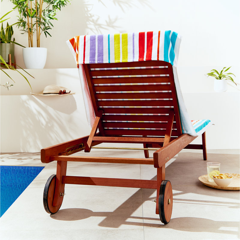 Rainbow Stripe Beach Sun Lounger Towel