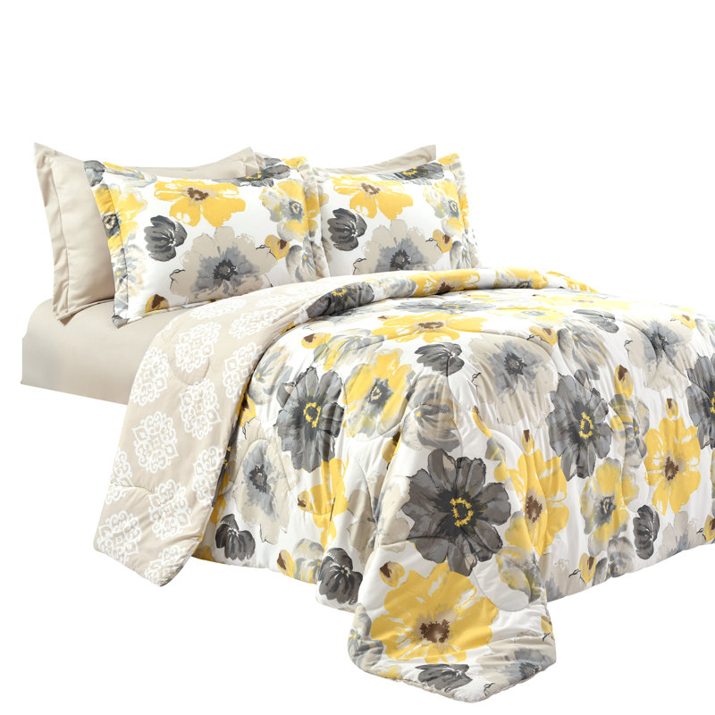 Leah Reversible Comforter Set, Full/Double Comforter + 5 Additional Pieces