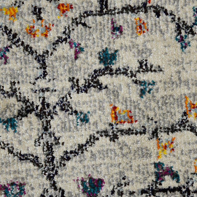 Uptown Bohemian Ivory & Yellow 8'10"x11'10" Synthetic Area Rug