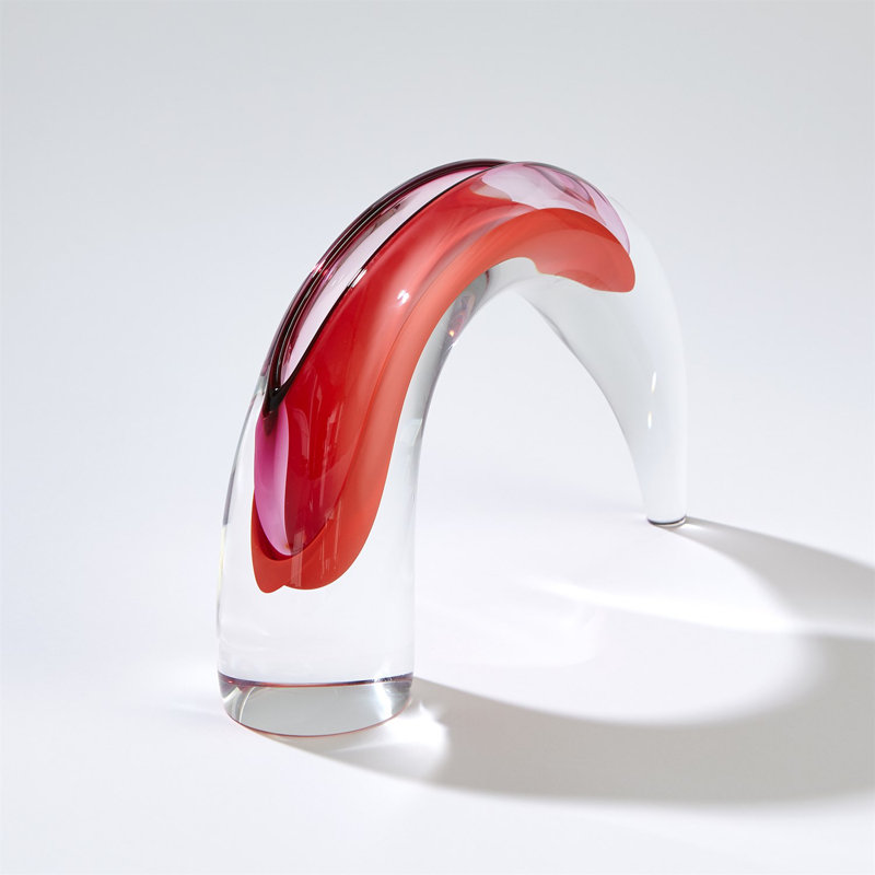 Comma Vase-Fire, Red