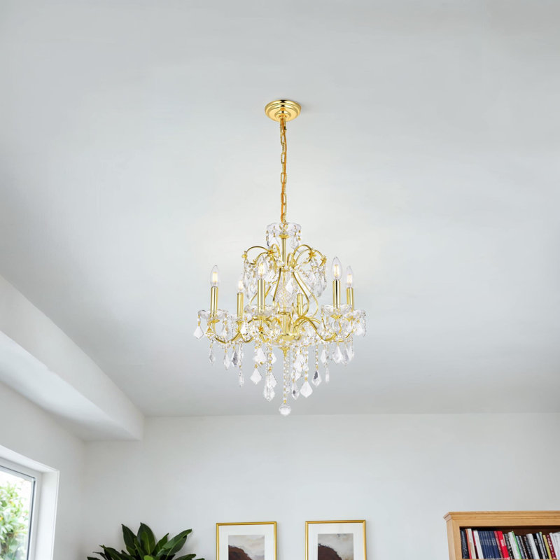 Dagmar 6-Light Dimmable Traditional Chandelier, Gold
