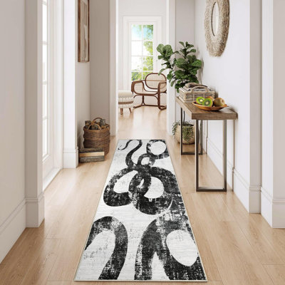Tapis moderne lavable abstrait pour salon, chambre à coucher, salle à manger