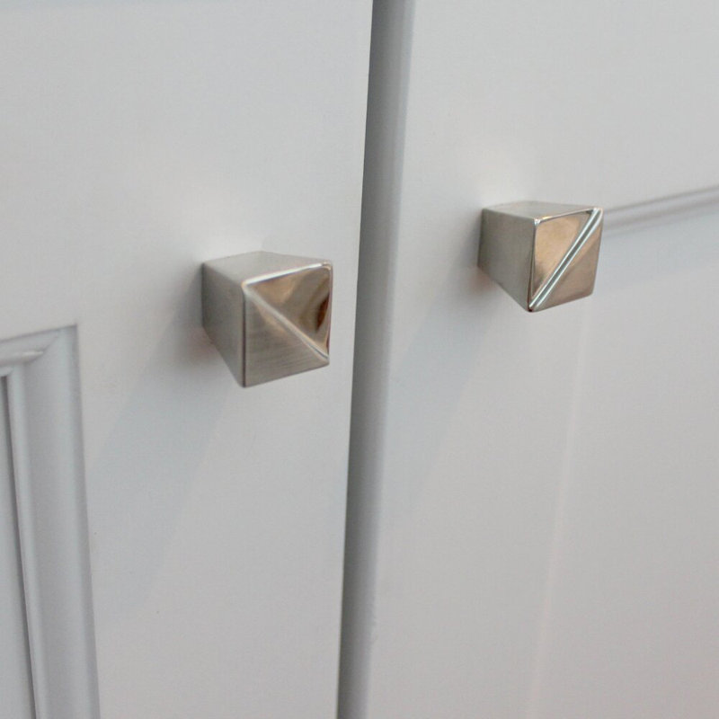 Pyramid Square Knob, Polished Nickel Plated