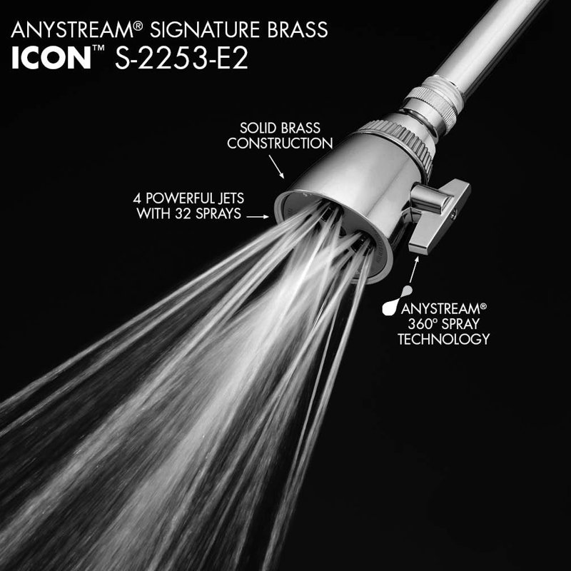 Polished Chrome Adjustable Multi-Function Shower Head