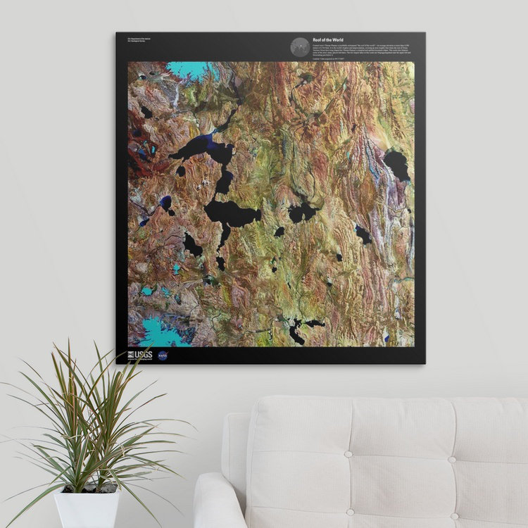 « toit of the world-usg earth », impression, H 30 po x l 30 po x P 1,25 po, Toile