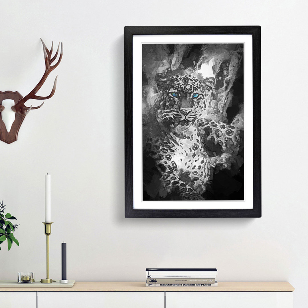 Bright Eyed Leopard in Abstract - Picture Frame Painting Print