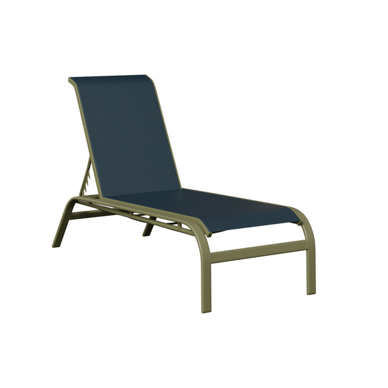 Chaise longue sans accoudoirs Berlin Gardens Murphy, Bleu très foncé, Vert sauge