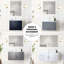 Meuble-lavabo pour salle de bain gris foncé 24 po L 22 po x P, comptoir, robinet et miroir en quartz blanc