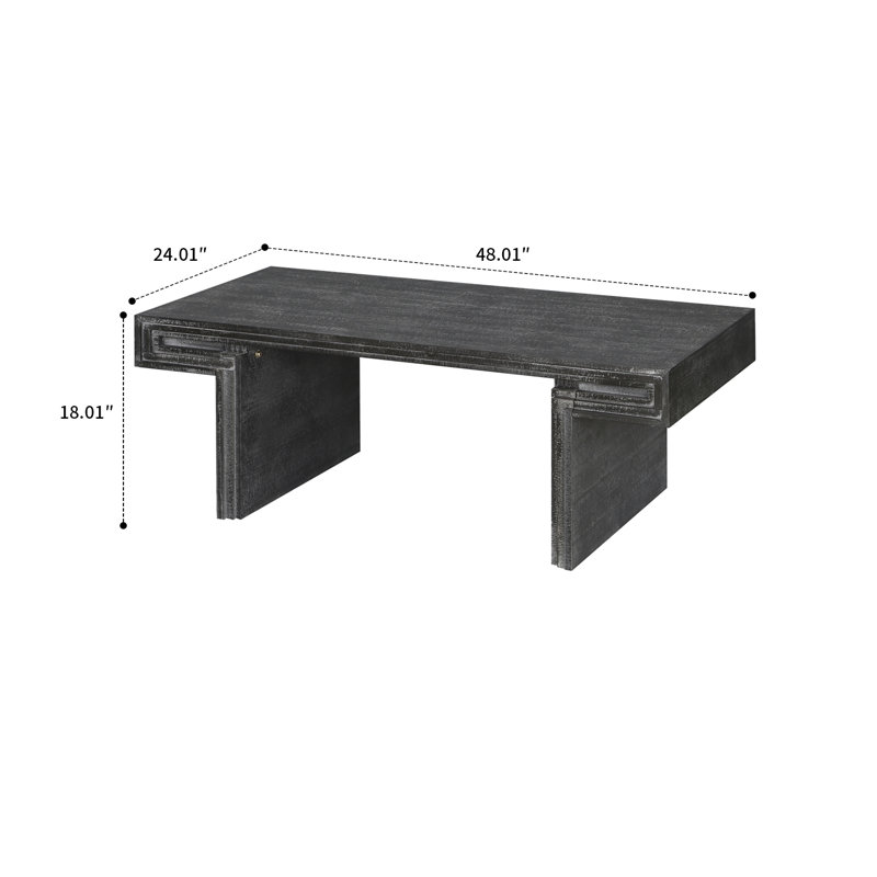 Table basse moderne avec table basse et base géométrique
