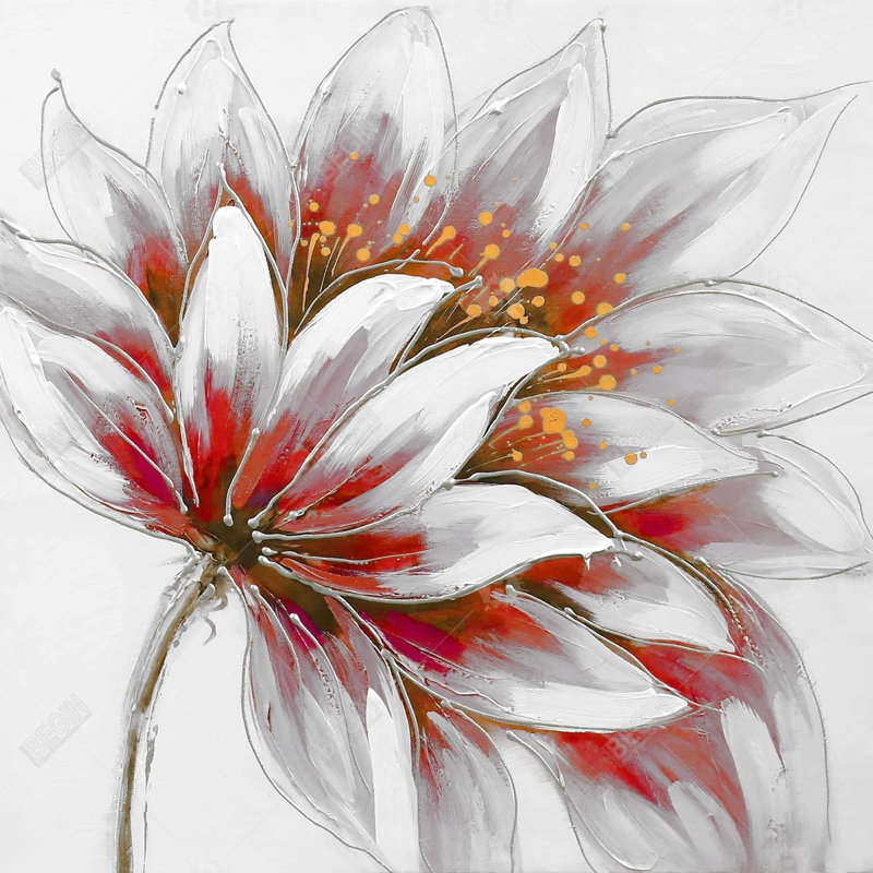 "Fleur rouge avec centre doré"