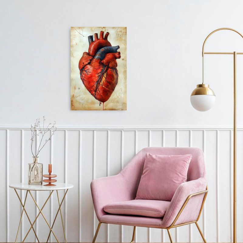 Art mural rétro réaliste, Anatomical, H 24 po x l 16 po