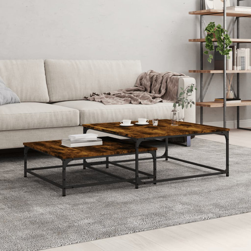 Terron Four Leg Coffee Table, Smoked Oak