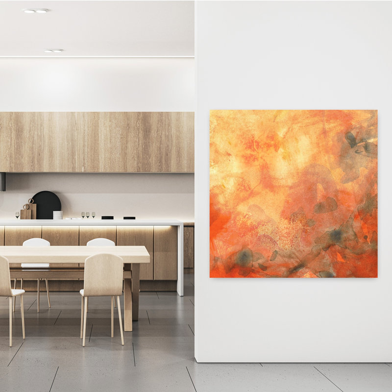Art contemporain contemporain, art abstrait d'automne, H 48 po x l 48 po, Brun