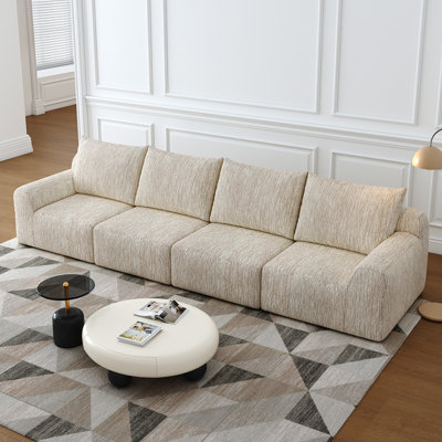 Canapé modulaire rembourré en velours côtelé moderne sans os de 128 pouces