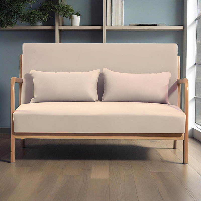 Canapé-causeuse, causeuse pour salon moderne de style Mid-Century, Beige