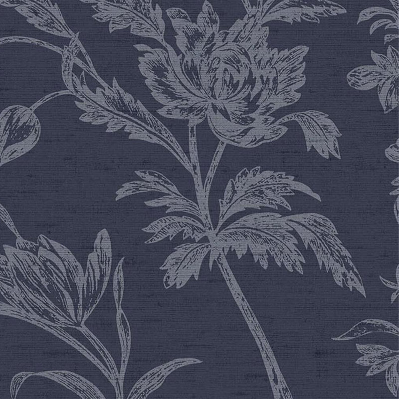 Laura Ashley, papier peint Lloyd Midnight Seaspray, Bleu