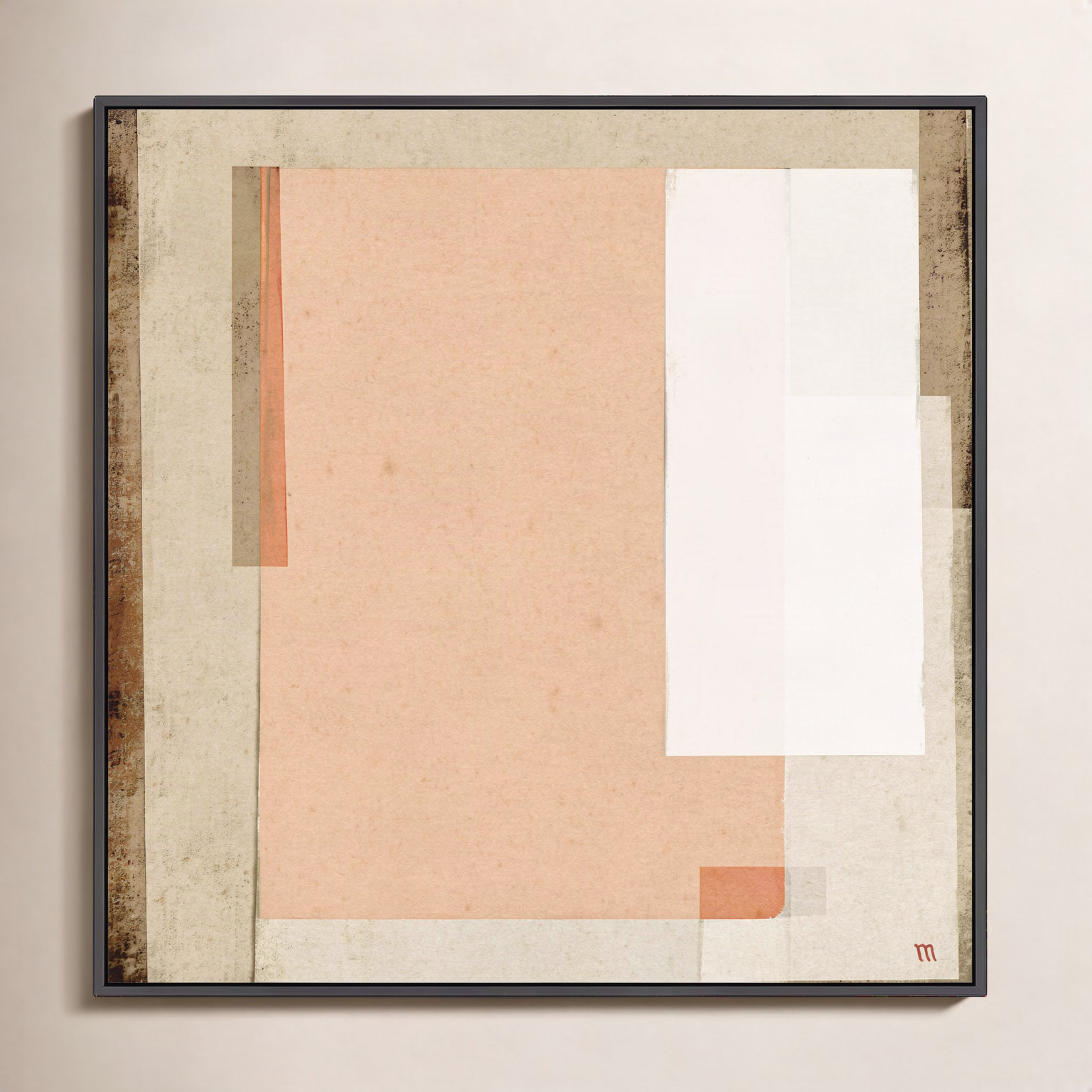 Terracotta Vessels Print by Marco Marella, 36" H x 36" W, Framed Print Canvas without Mat, Black