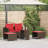 5 Piece Patio Sofa Set With Cushions Stackable Poly Rattan-786408621